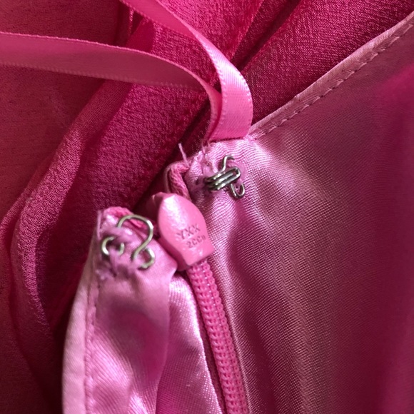 Cache Pink Ombré Satin Silk Halter Gown Dress - Picture 12 of 16